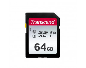 Карта памяти SDXC UHS-I U1 Transcend 300S 64 ГБ, 100 МБ/с, Class 10